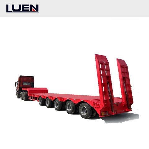 China Building Heavy Duty Single Axle Low Bed Semi Trailer