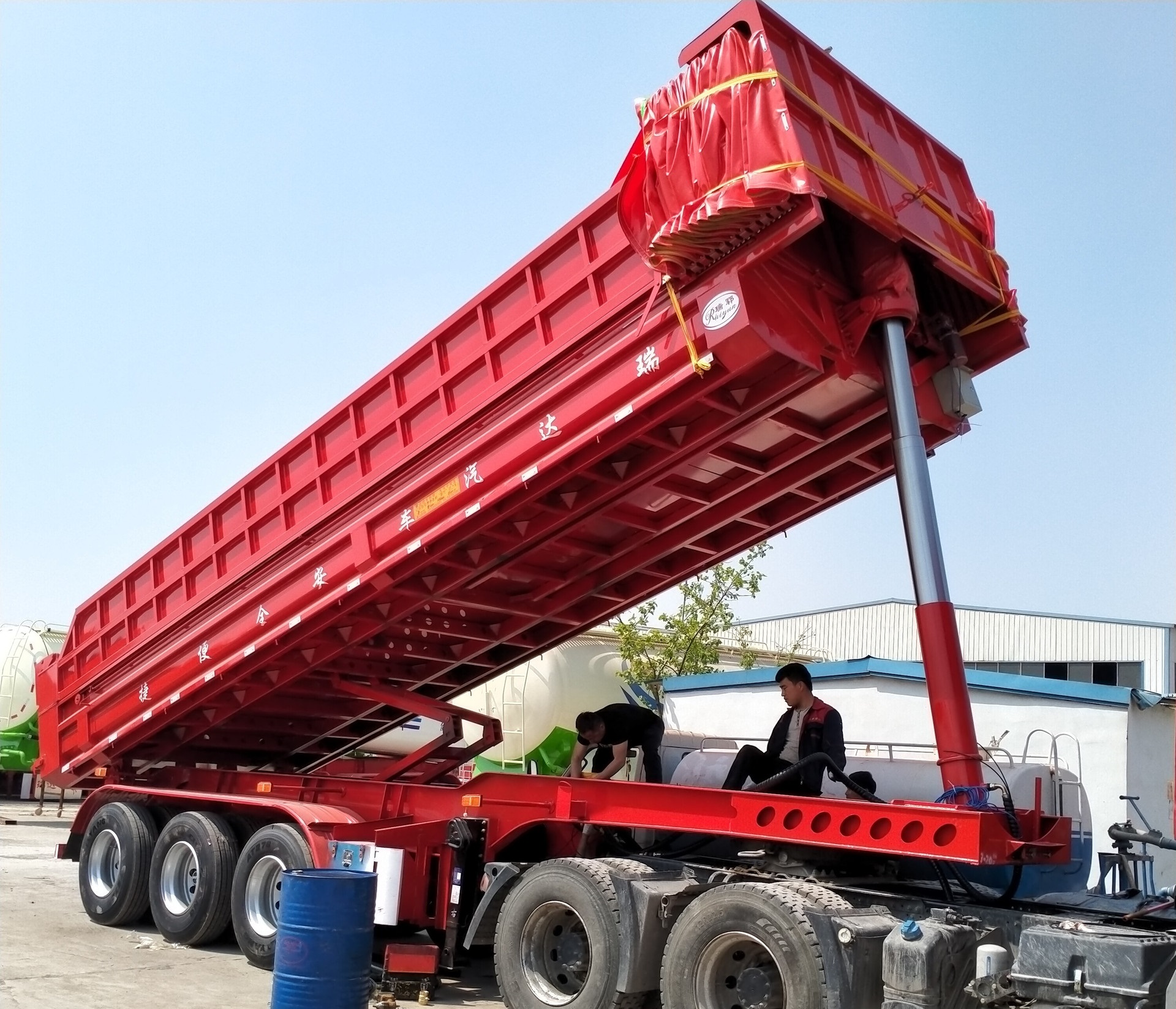 45 Cubic Meters high Capacity Single Axle Dump Semi Trailer from China