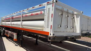 Tri-Axle 12 tubos CNG Semi cami&oacute;n remolque cisterna pat&iacute;n de tubo de GNC