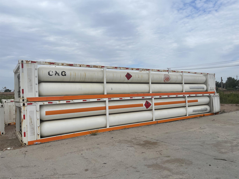 Remorque de remorques de r&eacute;servoir de gaz de camion de GNC de 3 essieux 6 tubes pour le transport de gaz naturel